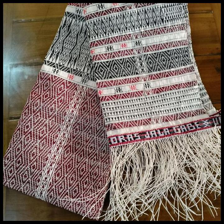 Ulos Selendang Tumtuman Pakaian Adat Batak Toba Kain Handehande Tenun Tangan Toba Ukuran 40 X 170 Cm
