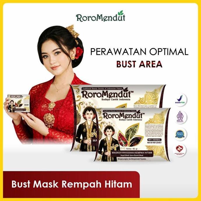 RORO MENDUT Bust Mask Rempah Hitam Kering Perawatan Kulit Mengencangkan & Lembut Authentic Tradition