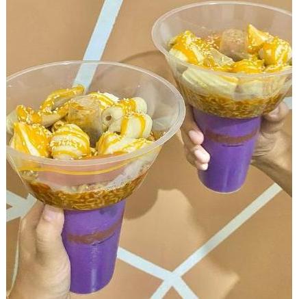 Yuks- Snack Tray Cup Minum + Makan Ukuran 380Ml 400Ml 500Ml 700Ml Cup Minum Kekinian Cup Injection C