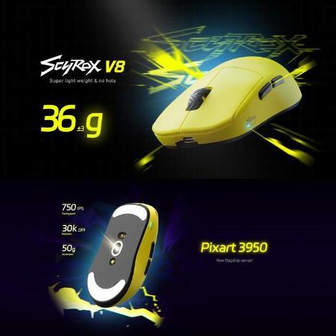 The- Scyrox V8 / V-8 Ultra Lhtweht Gaming Mouse Paw-3950 8K Polling Rate