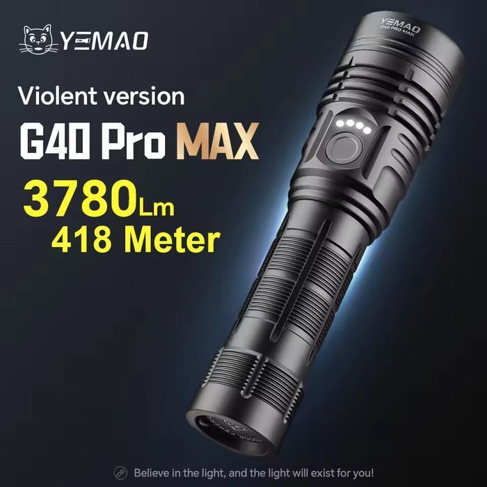 Senter Led Ym-G40 Pro Max Led Sanan 70-9 Super Terang Waterproof 100% Original