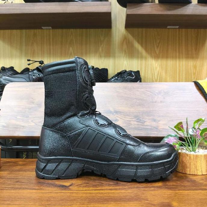 Sepatu PDL Tali Putar POLRI PMJ Terbaru Jatah Dinas Lapangan Kulit Asli BOA System