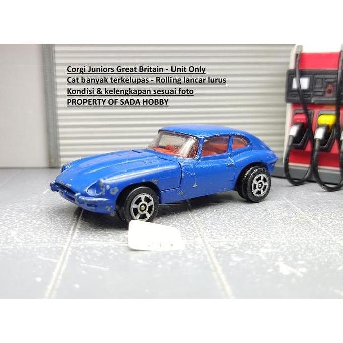 VINTAGE CORGI JUNIORS JAGUAR E TYPE BIRU ENGLAND UNIT ONLY MIX99
