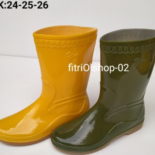 Sepatu Boots Karet Pendek Wanita Anti Air Boots Yumeida Ym2