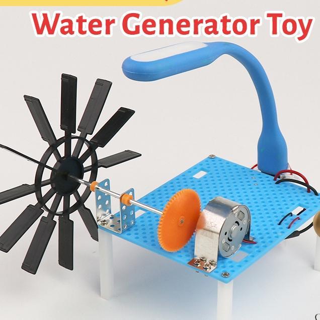 Kit Generator Turbin Air Mini 15Pcs Diy Edukasi Kincir Air Praktis Untuk Anak
