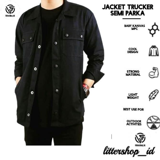 PREMIUM / SEMI PARKA/JACKET TRUCKER SEMI PARKA TANGAN PANJANG
