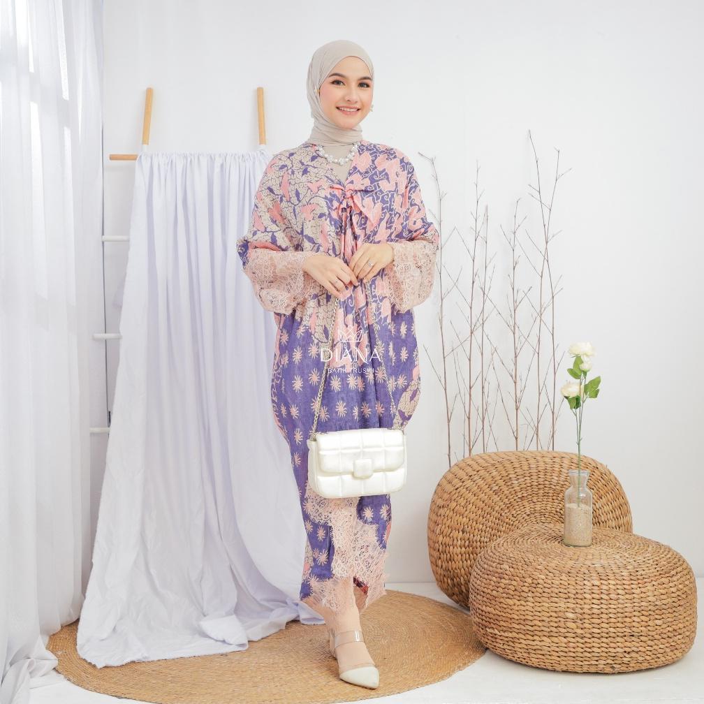 BESTPROMO Diana Batik - KAFTAN VISCOSE LACE | Kaftan Batik Viscose | Kaftan Lebaran