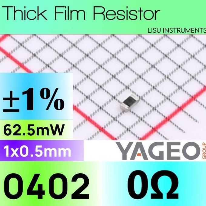 MOTRONICS 5 BUAH - 0R 0402 62.5MW 1%SMD THICK RESISTOR 0R RC0402FR-070RL YAGEO - 5 BUAH