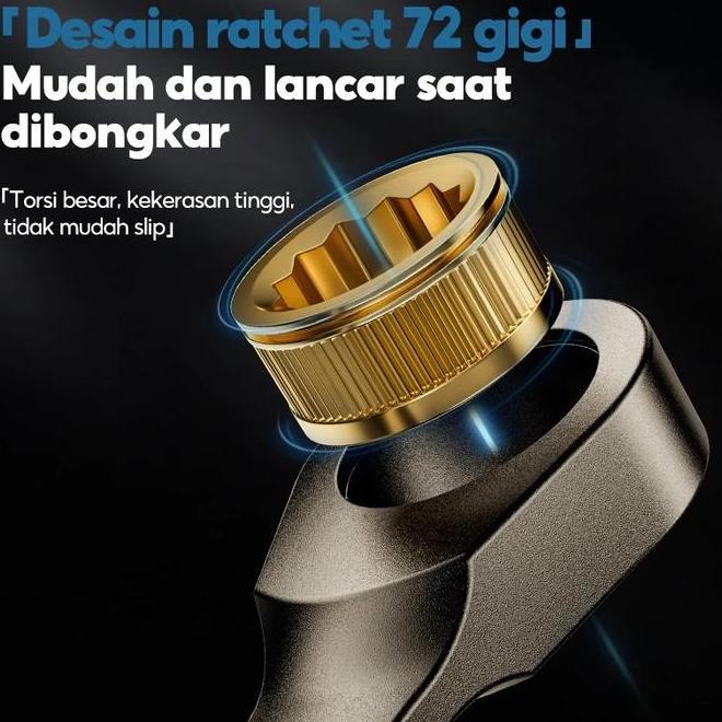 Hyundai Kunci Ring Pas Rachet Crv 632Mm Multifungsi Kunci Ring Pas Bolak Baik Pas Ring Kunci Rachet