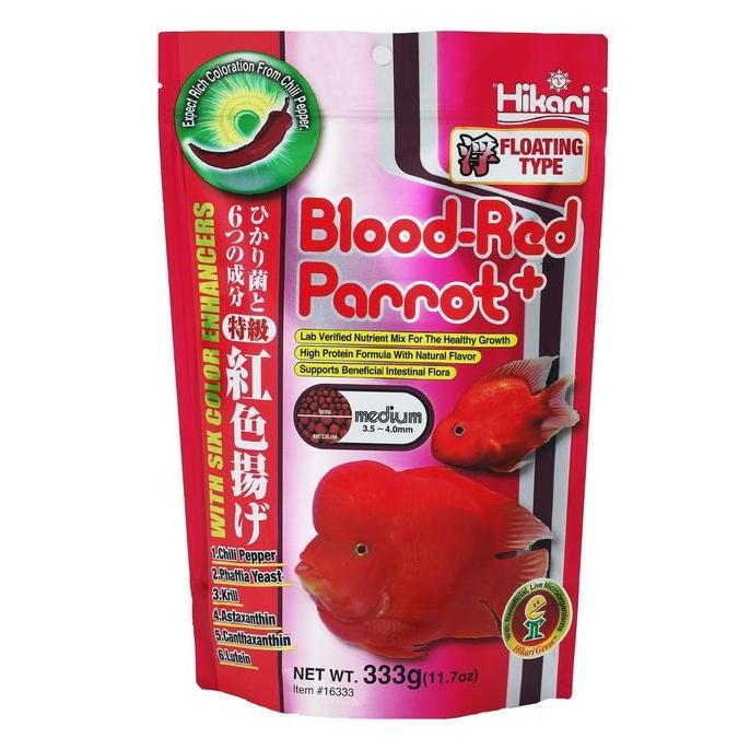 Fisheat- Hikari Blood Red Parrot Medium 333G Pakan Untuk Rna Parrot Fish Lebih Merah & Cerah
