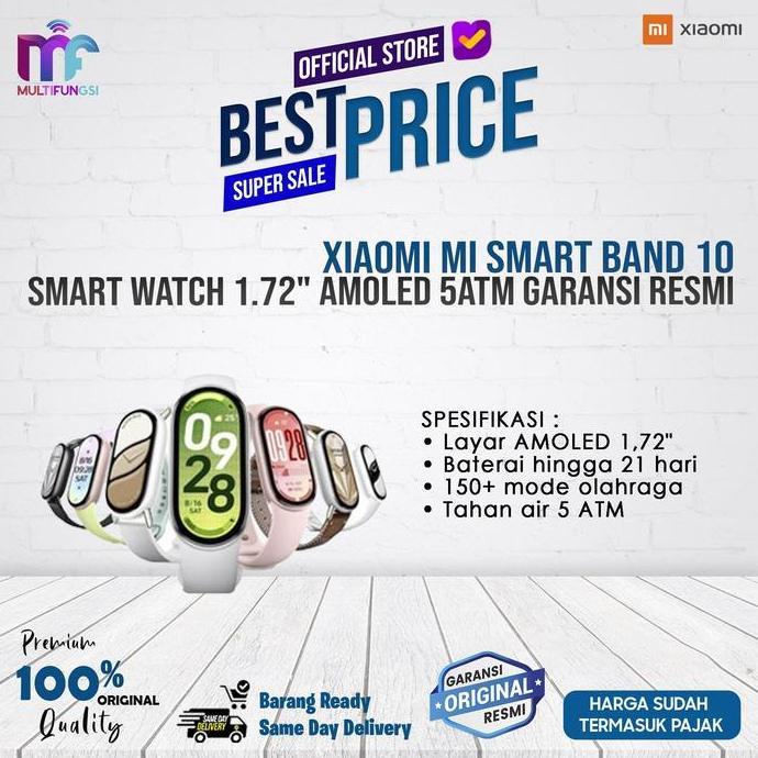 Xiaomi Smart Band 10 | Smart Watch 1.72" Mi Band  Layar Amoled Garansi Resmi Jam Bluetooth Smartwatc