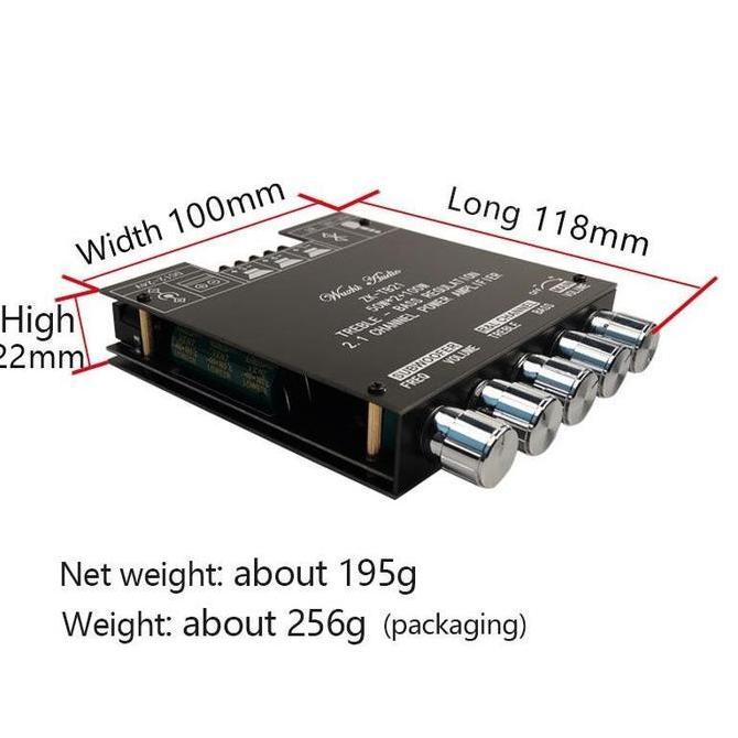 Speak- Audio Stereo Bass Power Amplifier Board Zk-Tb21 Zk-Mt21 Zk-5Mt Bluetooth 5.0 50Wx2+100W Ampli