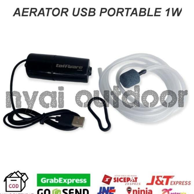 Fisheat- Aerator Usb Power Bank Aerator Gelembung Udara Aquarium Mancing