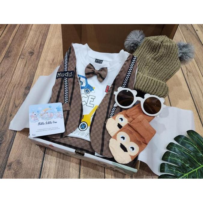 Bestseller- Two Mix - Hampers Bayi Laki Laki Kado Bayi Cowok dj861 Set Jumper Katun Adem Topi Rajut 