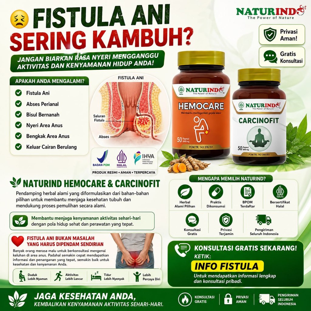 Obat Fistula Ani Bisul Bernanah Abses Perianal Nyeri area Anus Herbal Ampuh