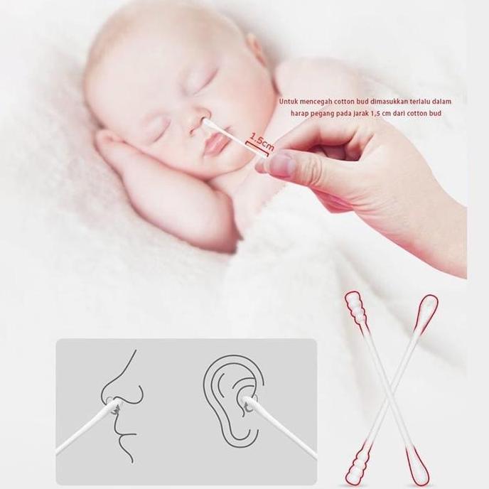 Pamanjosse44 - Cotton Bud Untuk Bayi 200Pcs Swab Spiral 2 Sisi Bayi & Anak, Ear Spoon, Ideal Untuk P