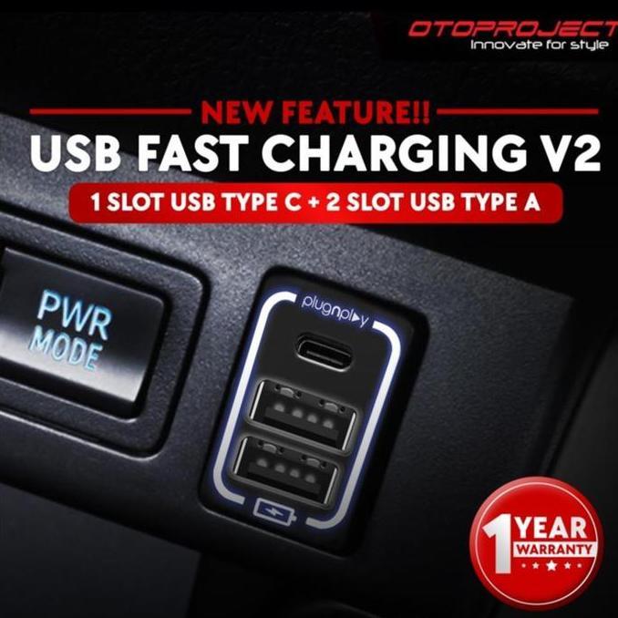 USB Fast Charging Otoproject Modul OBD Khusus Mobil Mitsubishi dan All New Toyota Charger Hp