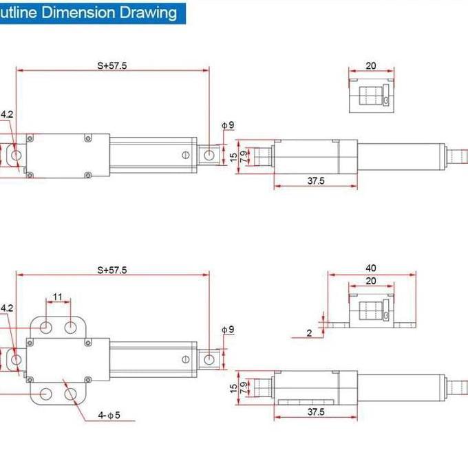 Mini Linear Actuator 100Mm 12V Dc 90N Mini Aktuator