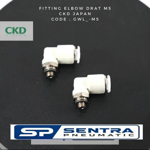 CKD - Fitting Elbow Drat Male - GWL4-M5 (OD4mm, Drat M5) - Japan