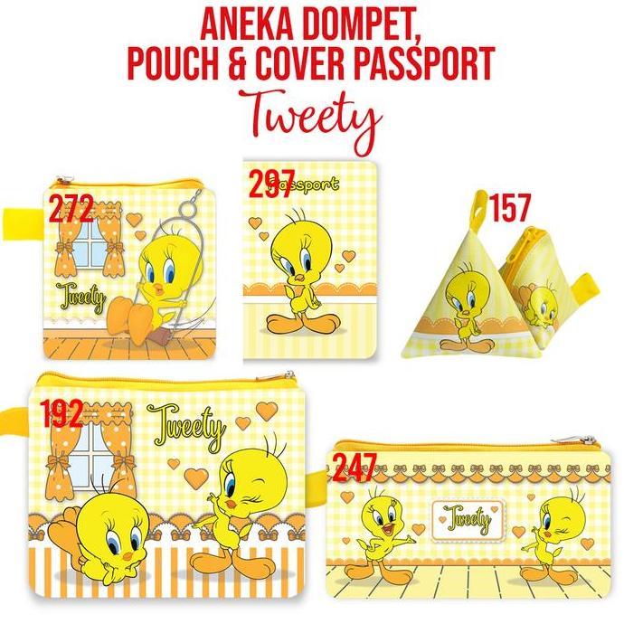 ] Tweety Looney Tunes Mini Wallet Case Pouch Sling Bag Tas Selempang Mouse Pad Cover Passport Bebek 