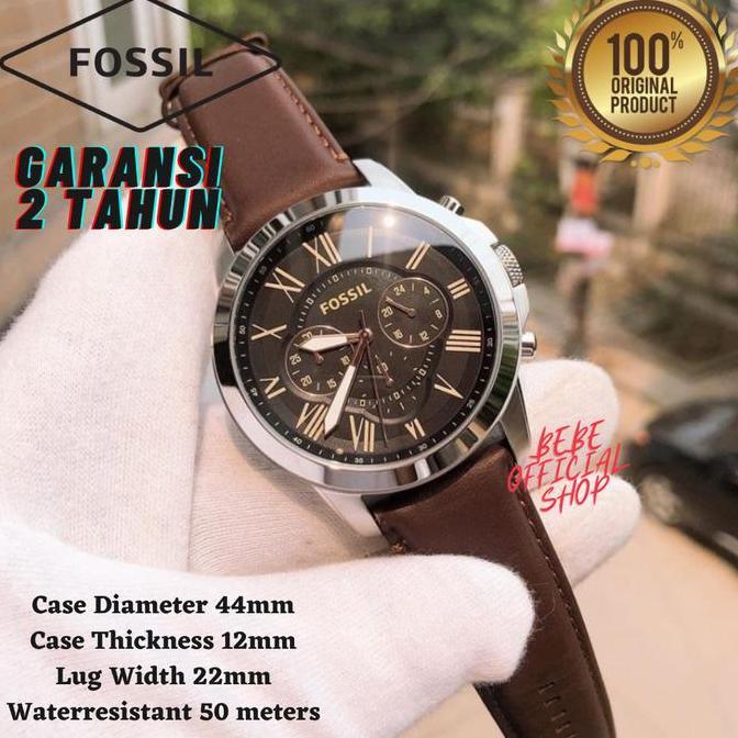 Best Seller [ORIGINAL] Jam Tangan Pria Fossil FS4813 Grant Chronograph Brown Berkualitas 100% origin