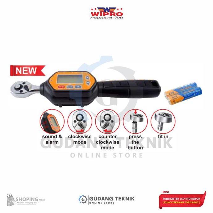 PEUNBIM Torsimeter Digital Mini 1/4" WIPRO MTM-030 / Kunci Momen Torsi Baut
