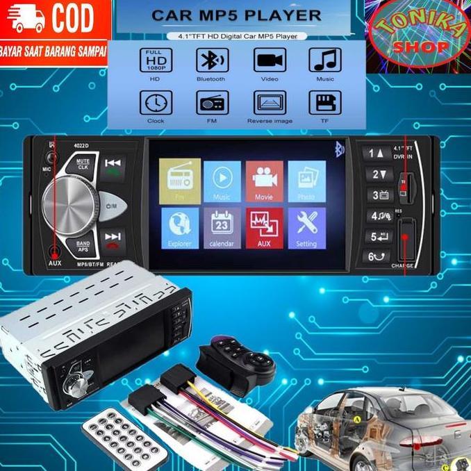 Tape Mobil Audio Head Unit Single Din Mp5 Bluetooth Rearview 4.1 Inch Hemat