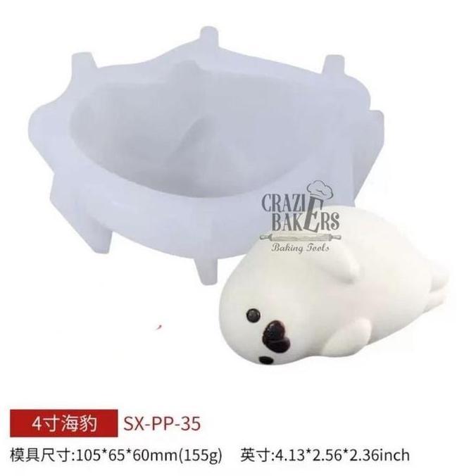 Cetakan Silikon Pudding Cute Seal Sea Lion Anjing Singa Laut Mold