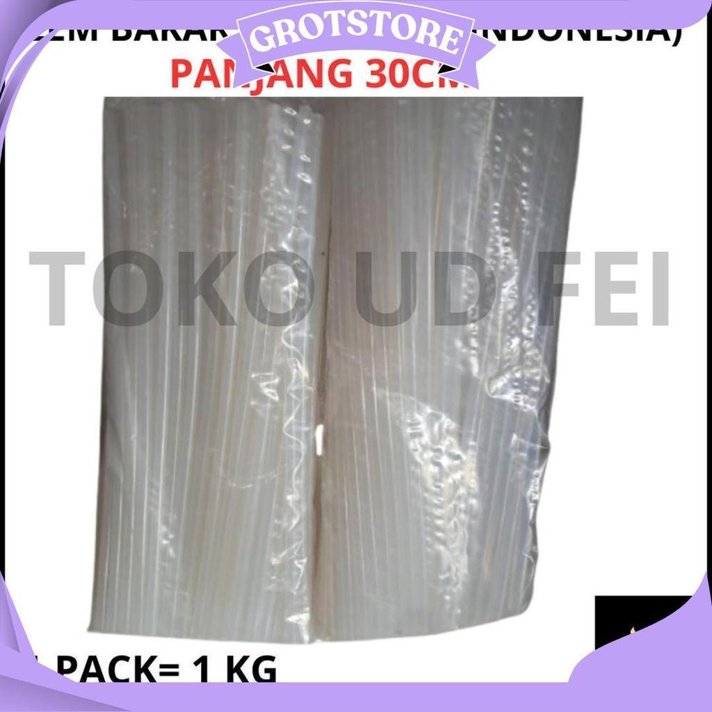 (1 KG 30CM LEM BAKAR INDONESIA) Lem Bakar Kecil/ Lem Tembak/ Lem bakar Panjang/ Lem Lilin Panjang UD