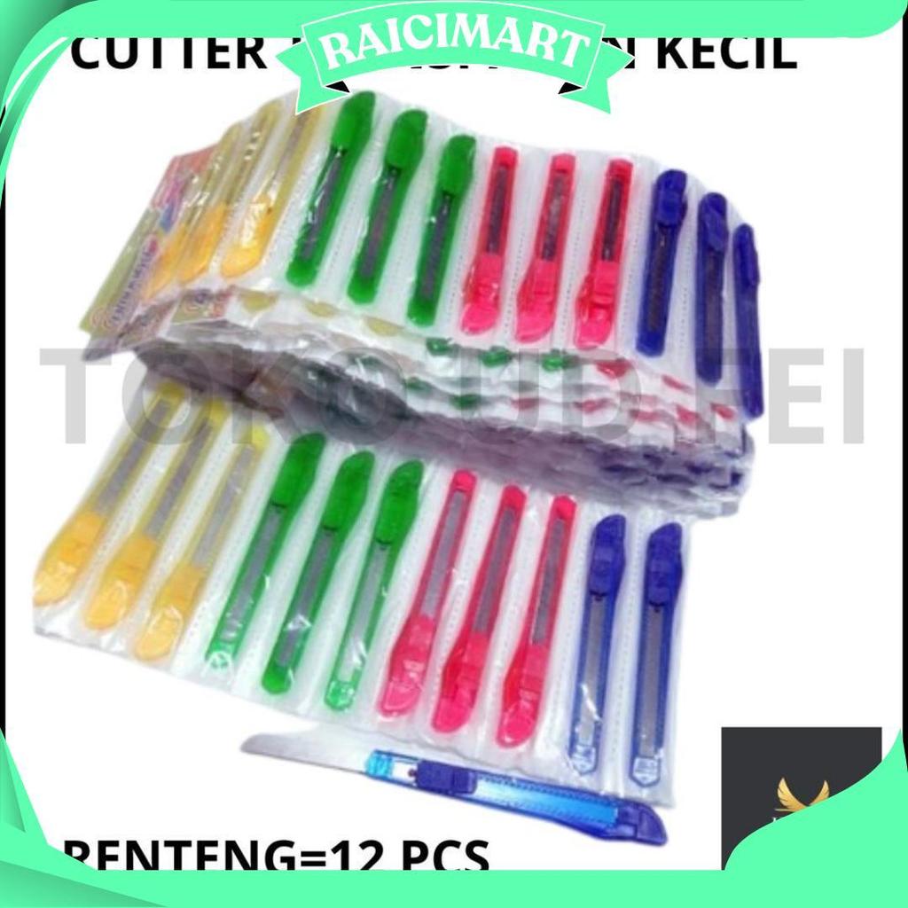 ( 1 RENTENG = 12 PCS) Cutter Kecil/ Cutter Kecil LINKO/ Cutter Renteng Kecil/ Cutter Kecil UDF