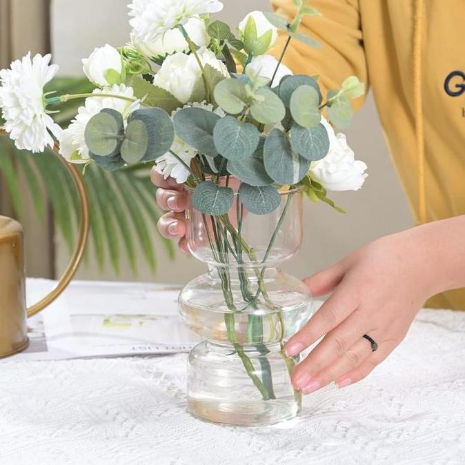 PREMIUM / Tempat Penyimpanan Vas Vase Bunga Aesthetic Nordic Nordik Mewah Anggrek Mawar Air Kaca Rua