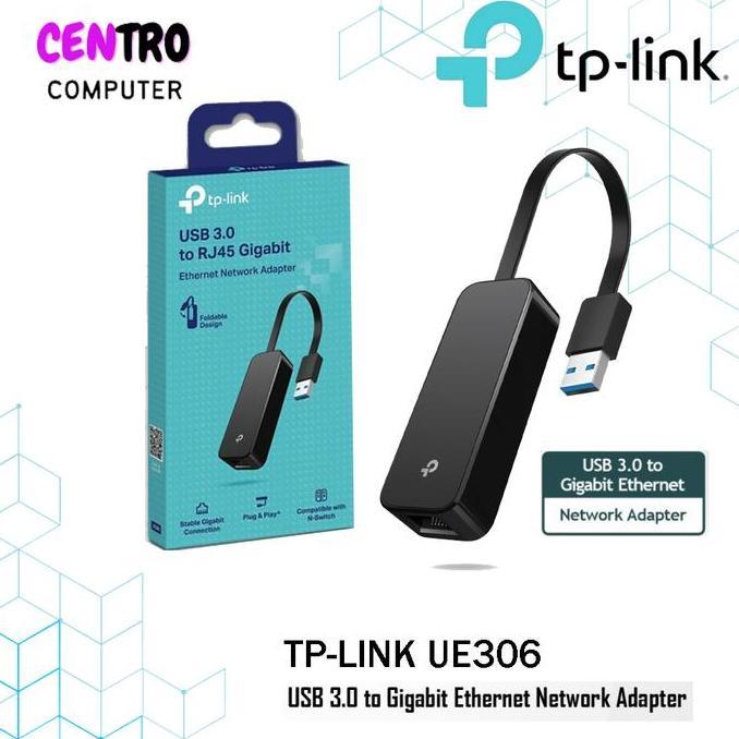 TP-LINK UE306 Adaptor Jaringan USB 3.0 ke RJ45 Gigabit Ethernet Portabel dan Lipat untuk Nintendo Sw