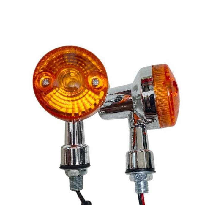 LAMPU SEIN MOTOR BULAT MINI LAMPU SEIN BULAT KLASIK JAPSTYLE LAMPU SEIN BULAT CHROME MOTORCYCLE BAUT