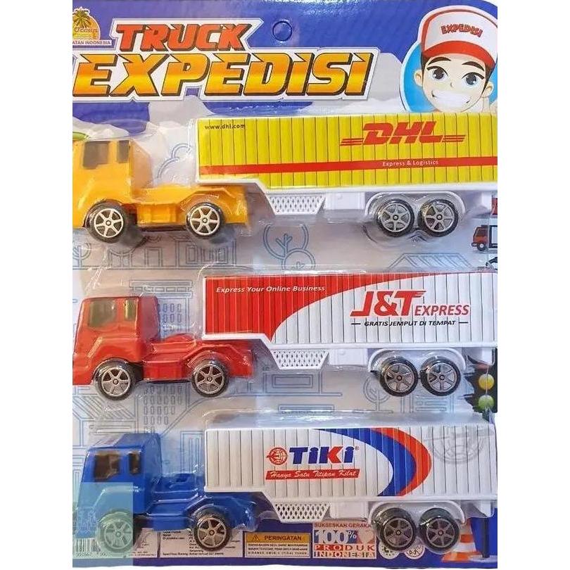 Updown- Mainan Anak Diecast Truck Truk Ekspedisi Jne Jnt Dhl