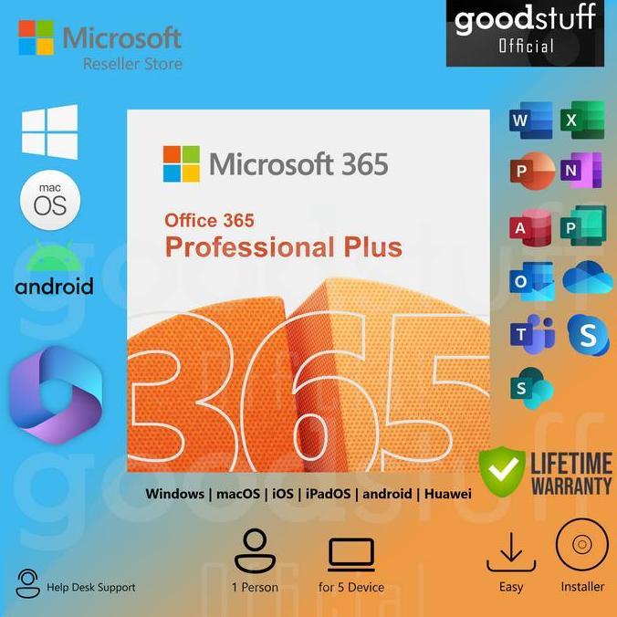 Microsoft Office 365 Original 5 Device Genuine License Lifetime