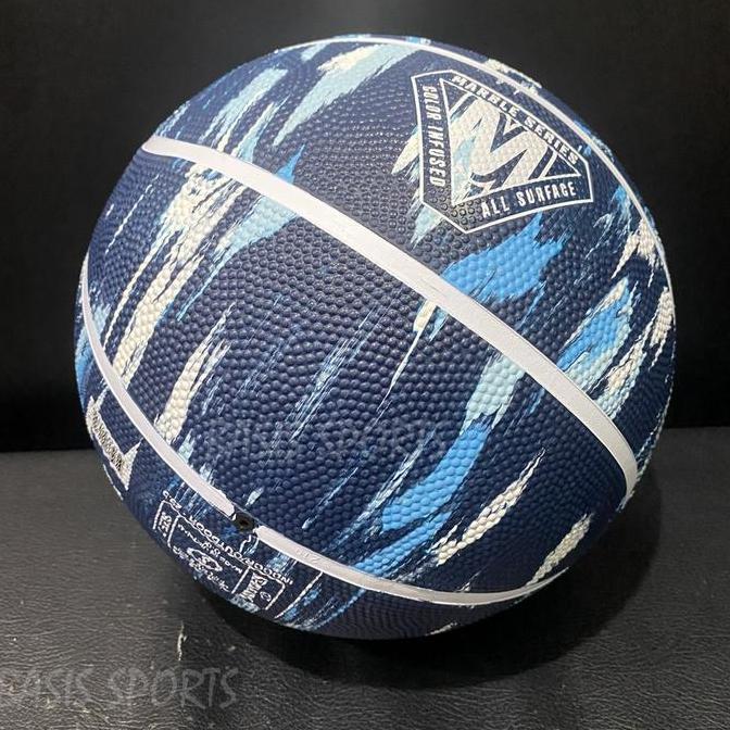 Bola Basket Spalding Marble Series Basketball Black Blue Size 7