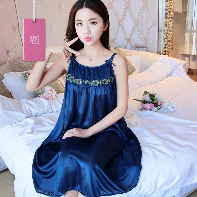 Cntk- [ Redpink ] Daster Jumbo Jubah Tidur Nhtwear Homewear Looks Meh Elegan Girl Desa Front View Br