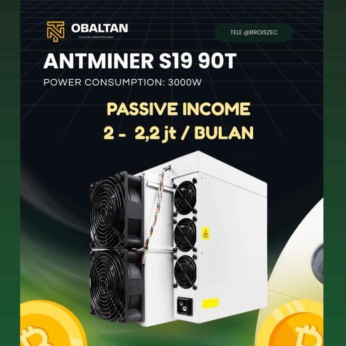 TERBARU READY ANTMINER S19 90 TH Bitmain Bitcoin Asic Best Seller