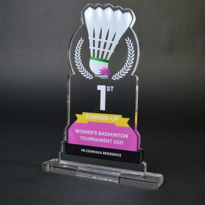 Plakat Akrilik Custom/Piala Custom/Thropy badminton/Bulu Tangkis
