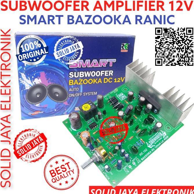 KIT POWER SUBWOOFER BAZOOKA DC 12V AUTO ON OFF SMART BASS RANIC 677 READY