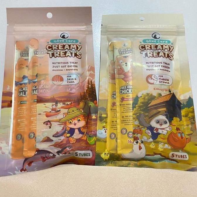 Gato - Olive Care Creamy Snack Kucing Sachet Pack Isi 5