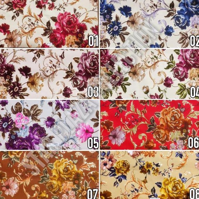 Seru - Kain Beludru Tebal Meubel Sofa / Kursi Motif Bunga Kembang - Manali