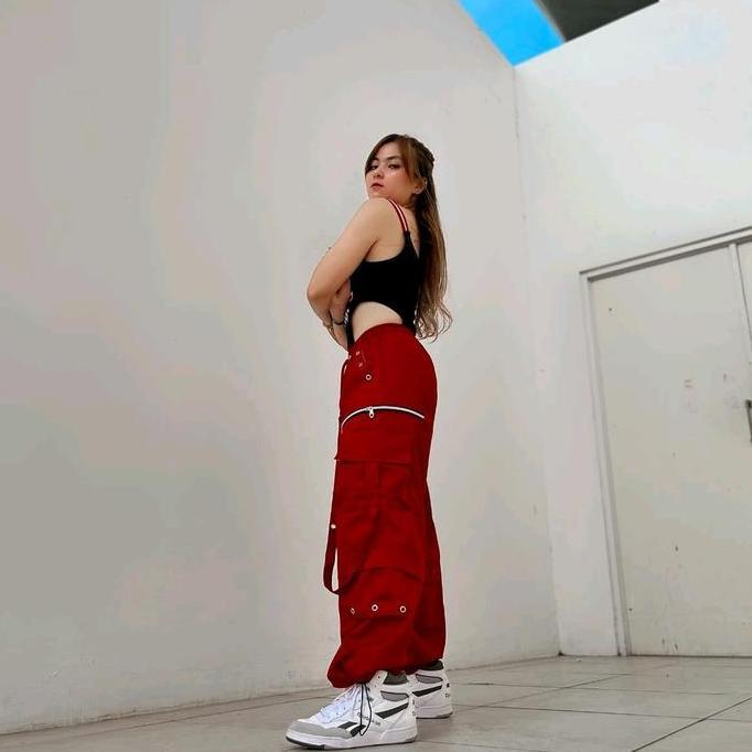 PREMIUM / PLANET Celana Jogger cargo wanita  fuji Sport