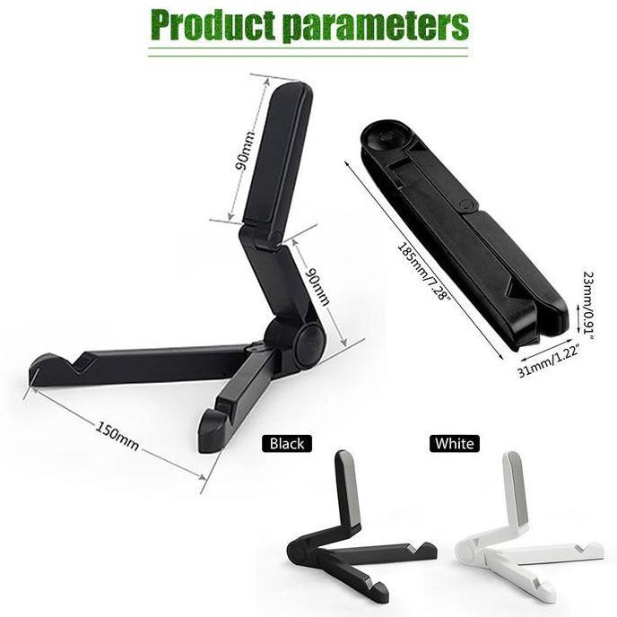 EXQWISITE Holder HP Stand Meja Lipat V Foldable Tablet Ipad Android Handphone Penyangga Serbaguna