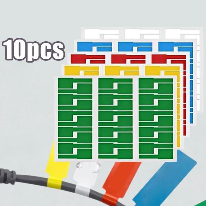 MUZACIO 300pcs Stiker Nama Label Printing Stiker Label Kabel Jaringan Stiker Label Penanda Kabel Jar
