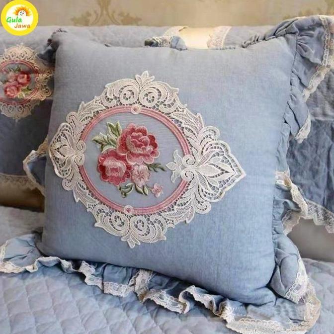 MATSURIKO Aplikasi Bordir Bunga Mawar Lace Bordir Tempel Import