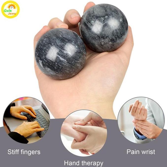 MATSURIKO Bola Batu Alam Senam Jari Bola Batu Alam Senam Jari - Kualitas Terbaik, Diameter 5cm/50mm