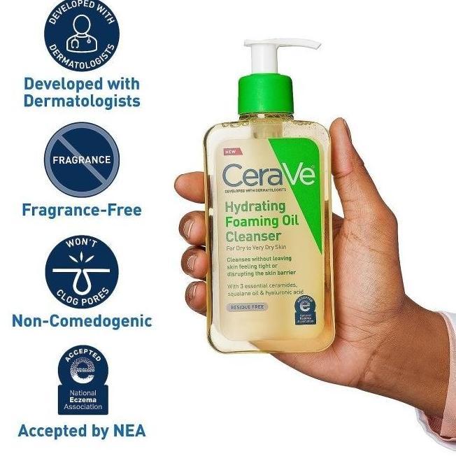 CeraVe Hydrating Foaming Oil Cleanser Wash Squalane Hyaluronic Cerami ori
