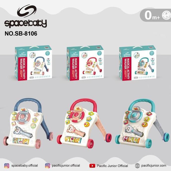 SPACEBABY SB 8106 DELUXE ACTIVITY PUSH WALKER SPACE BABY