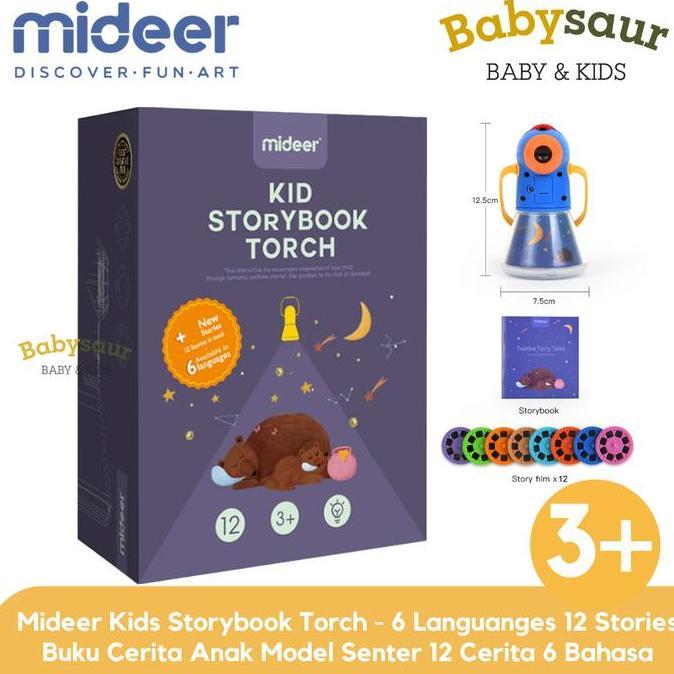 MIDEER KIDS STORYBOOK TORCH 6 LANGUANGES 12 STORIES BUKU CERITA MODEL SENTER 12 CERITA 6 BAHASA MAIN